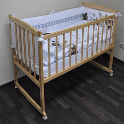 Детская кроватка Массив Беби-1, колесо-качалка