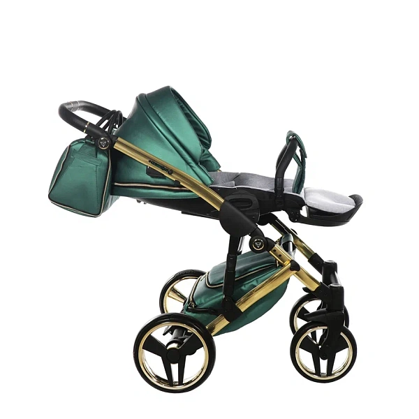 Детская коляска Junama Fluo Line V2 3 в 1 на золотой раме фото 12