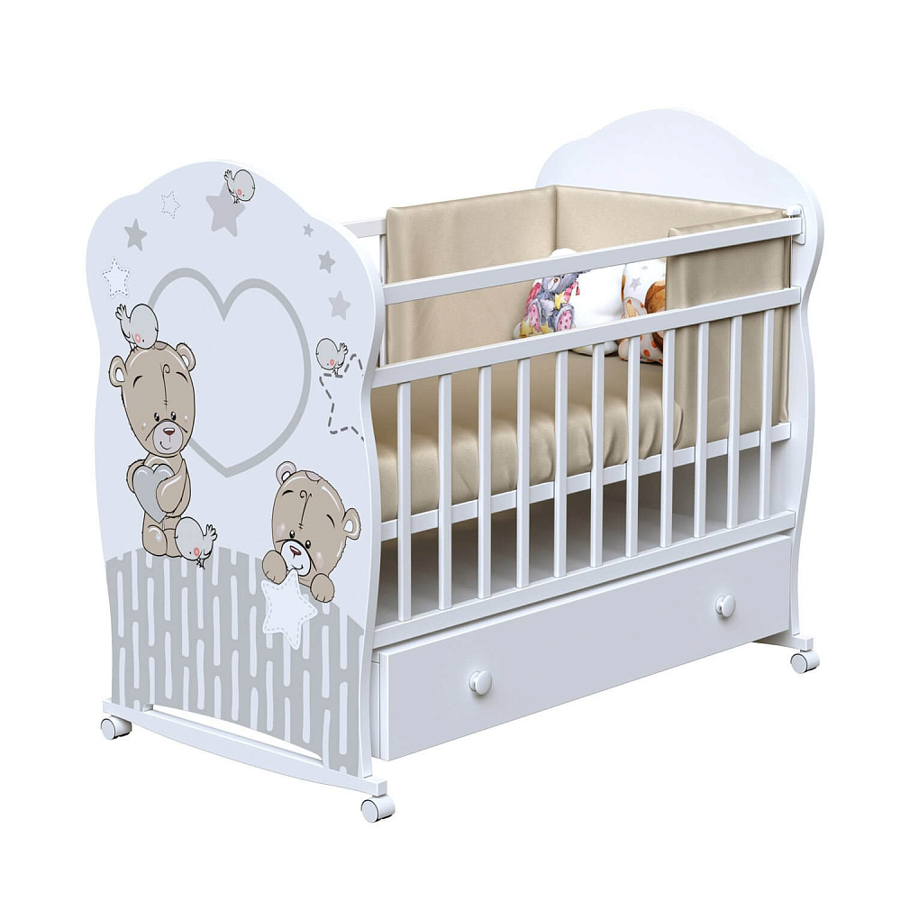 Детская кроватка ВДК Forever friends, колесо/качалка/маятник - Фото