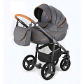 Детская коляска Adamex Avanti Deluxe 3 в 1 X5 графитовый-графитовая кожа — Фото