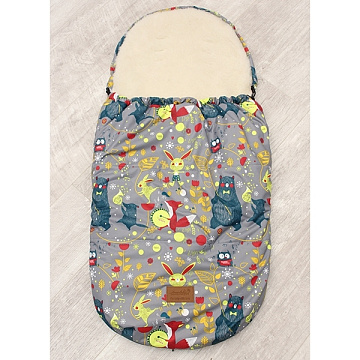 Универсальный меховой конверт AmaroBaby Little Traveller Зверята 145х45 см
