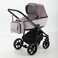 Детская коляска BeBe-Mobile Gusto 3 в 1, ткань+эко-кожа GU19 Серо-розовый - Серо-сиреневый — Фото