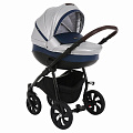 Детская коляска Tutis Nanni 3 в 1 (893397 Серебро + тёмно-синий (100% эко-кожа)
						
					) — Фото