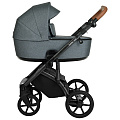 Детская коляска Roan Bass Next 2 в 1 Детская коляска Roan Bass Next 2 в 1 RN226/1 Shiny Green/Black/коричневая ручка — Фото