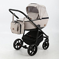 Детская коляска BeBe-Mobile Gusto 3 в 1, ткань+эко-кожа GU18 Светло-бежевый — Фото