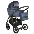 Детская коляска Pituso Nino 2 в 1 Детская коляска Pituso Nino 2 в 1 3005 Midnight+Кожа Metalic Blue — Фото