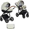 Детская коляска Tutis Mimi Style 3 в 1 Детская коляска Tutis Mimi Style 3 в 1 344 Молочный + кожа шоколад — Фото