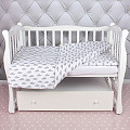 Комплект постельного белья в кроватку AmaroBaby Baby Boom из бязи, 3 предмета Облака Серый — Фото