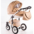 Детская коляска Street Racer Karona Eco 3 в 1, эко-кожа Детская коляска Street Racer Karona Eco 3 в 1, эко-кожа 02BG light brown — Фото