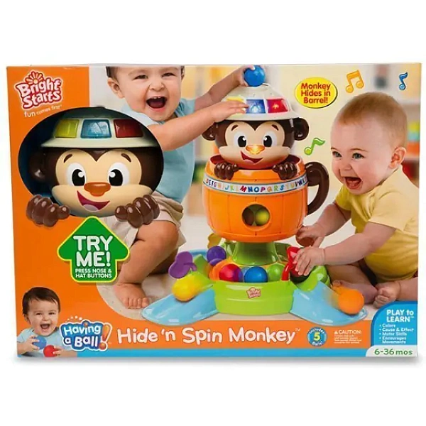 Развивающая игрушка Bright Starts Брайт Стартс Обезьянка в Бочке 52094 фото 6