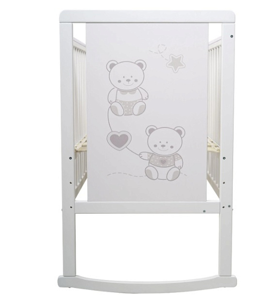 Детская кроватка Indigo Happy Friends, колесо/качалка фото 5