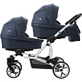 Коляска для двойни AroTeam Twinat Duo 19 2 в 1 Коляска для двойни AroTeam Twinat Duo 19 2 в 1 04 Темно-Синий Джинс — Фото