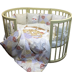 Комплект в кроватку L`Abeille Няшки, 4 предмета
