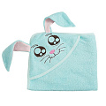 Детское полотенце с капюшоном Twinklbaby Fun Dry Зайки Детское полотенце с капюшоном Twinklbaby Fun Dry Зайки (Бирюзовый с белыми ушками ) — Фото