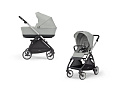 Детская коляска Inglesina Electa System Duo 2 в 1 на шасси Electa Silver Black (Greenwich Silver
						
					) — Фото
