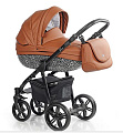 Детская коляска Roan Bass Eco 2 в 1, эко-кожа B6 Cinnamon/Black — Фото