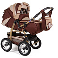 Детская коляска-трансформер Adamex Galaxy (коричневый/бежевый
						
					) — Фото