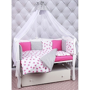 Универсальный комплект постели в кроватку AmaroBaby Sweet, 19 предметов