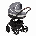 Детская коляска Tutis Nanni 3 в 1 (893021 Серый + Кожа серебро
						
					) — Фото