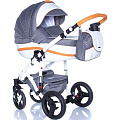 Детская коляска BeBe-Mobile Movo R 3 в 1, ткань+эко-кожа (R6 (Orange-Graphite)
						
					) — Фото