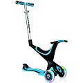 Трехколесный самокат Globber EVO 5 в 1 со светящимися колесами (Голубой) — Фото