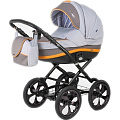 Детская коляска BeBe-Mobile Ines R 2 в 1, ткань+эко-кожа (R12 (Caramel-Grey)
						
					) — Фото