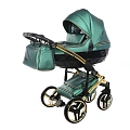 Детская коляска Junama Fluo Line V2 2 в 1 на золотой раме Детская коляска Junama Fluo Line V2 2 в 1 на золотой раме JDFLv2-02 — Фото