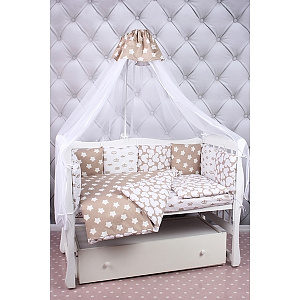 Комплект Premium в кроватку AmaroBaby Soft, 19 предметов (7+12 бортиков), бязь