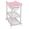 Пеленальный стол Ceba Baby Laura Пеленальный стол Ceba Baby Laura W-650-079-137 Стол White Матрасик Pink — Фото