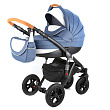 Детская коляска Adamex Avila Pretty 3 в 1, ткань+эко-кожа - Фото