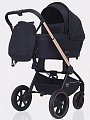 Детская коляска Mowbaby Zoom PU 2 в 1 на золотой раме (black
						
					) — Фото