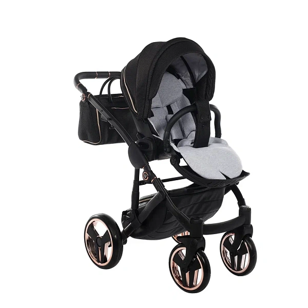 Детская коляска Junama Diamond Mirror Satin V2 3 в 1 на черной раме фото 24
