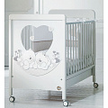 Детская кроватка Baby Expert Carezza, колесо Детская кроватка Baby Expert Carezza, колесо (Белый - Серо-бежевый) — Фото