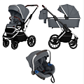 Детская коляска Carrello Aurora CRL-6502/2 3 в 1 с нерегулируемой ручкой Детская коляска Carrello Aurora CRL-6502/2 3 в 1 с нерегулируемой ручкой Iron Grey — Фото