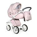 Детская коляска Indigo Porto 2 в 1, эко-кожа (Po 04 Светло-Розовая кожа + Светло-Розовый лен
						
					) — Фото