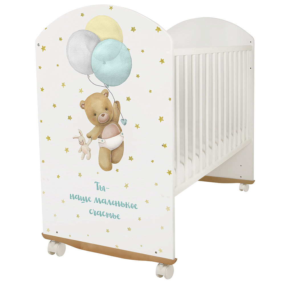 Детская кроватка Indigo My Sleepy, колесо/качалка - Фото