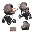 Детская коляска Tutis Mimi Style 3 в 1 Детская коляска Tutis Mimi Style 3 в 1 339 Бежевый жаккард + кожа бежевая — Фото