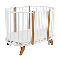 Детская кроватка-трансформер Pituso Stella 6 в 1 (Белый-Бук
						
					) — Фото