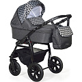 Детская коляска Indigo Charlotte 18 F 3 в 1 Детская коляска Indigo Charlotte 18 F 3 в 1 Ch 38 Черный + Черный Узор — Фото