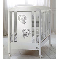 Детская кроватка Baby Expert Bon Bon Duetto, колесо Детская кроватка Baby Expert Bon Bon Duetto, колесо (Белый - Серый) — Фото