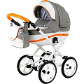 Детская коляска BeBe-Mobile Ines R 2 в 1, ткань+эко-кожа (R6 (Orange-Graphite)
						
					) — Фото