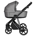 Детская коляска Roan Sol Lux 2 в 1 на серебряной раме RSL/3038 Cloud Grey/Nikiel/черная ручка — Фото