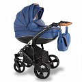 Детская коляска Sevillababy Ravento Eco 2 в 1 Детская коляска Sevillababy Ravento Eco 2 в 1 RVE-08, синяя экокожа — Фото