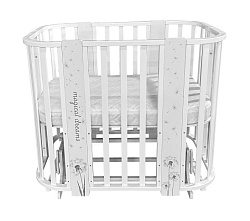 Детская кроватка Кедр Alina 5 в 1, колесо/поперечный маятник