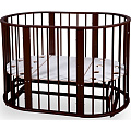 Овальная детская кроватка Nastella Baby Molly 7 в 1, поперечный маятник Овальная детская кроватка Nastella Baby Molly 7 в 1, поперечный маятник Шоколад — Фото
