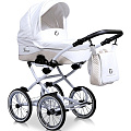 Детская коляска Nastella Luxe Prestige Eco 2 в 1, эко-кожа 01 white — Фото