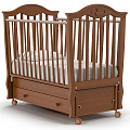 Детская кроватка Nuovita Sorriso swing, продольный маятник (Орех) — Фото