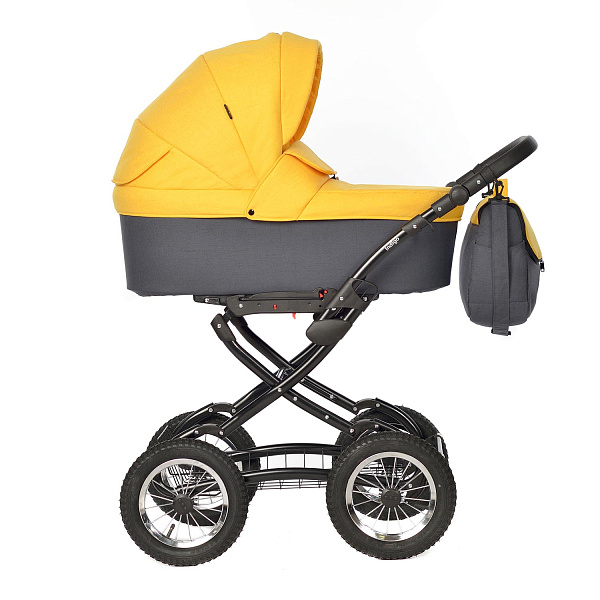 Детская коляска-люлька Indigo Blues Classic на черной раме фото 1