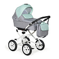 Детская коляска Indigo Charlotte Classic 18 2 в 1 (Cr35 (серый+мятный)
						
					) — Фото