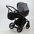 Детская коляска BeBe-Mobile Gusto 3 в 1, ткань+эко-кожа GU21 Черный - Черно-белая клетка - Блестки — Фото